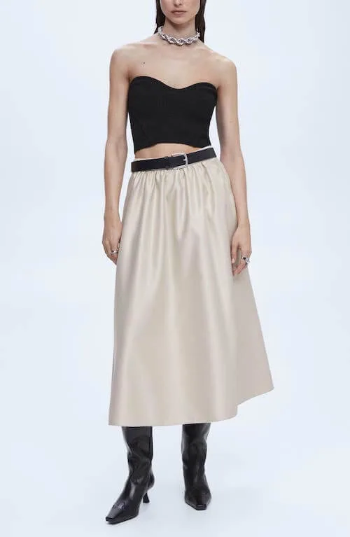 beige skirt outfits