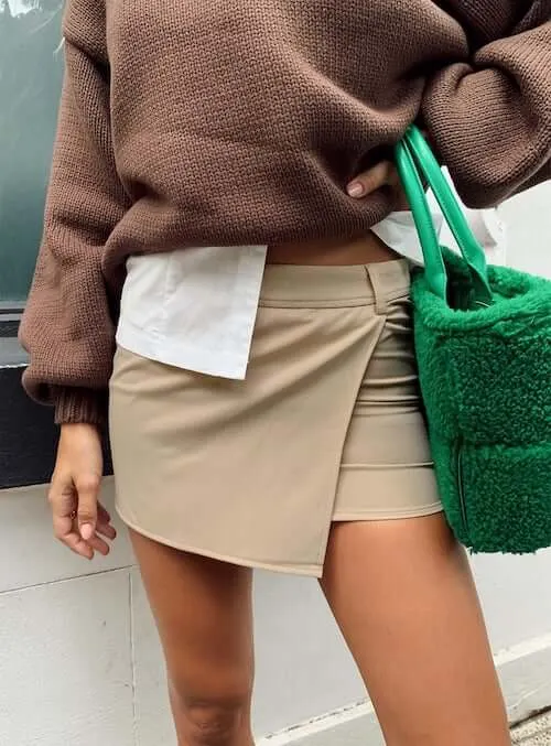 beige skirt outfits