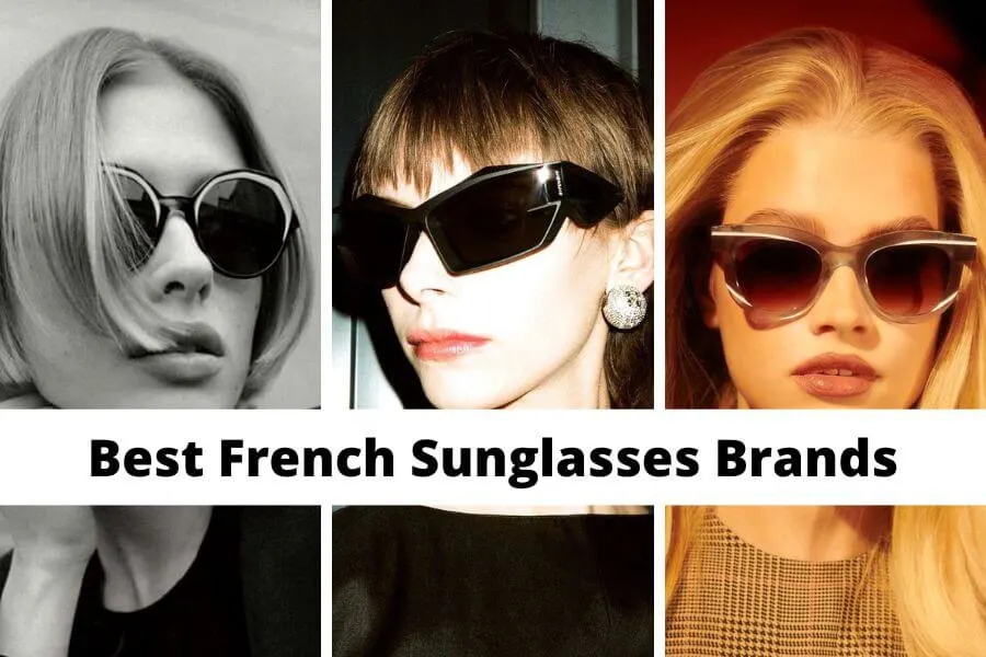 collage of the best French sunglasses brands