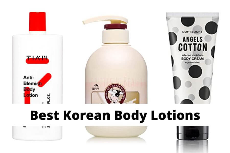 collage of best Korean body lotions