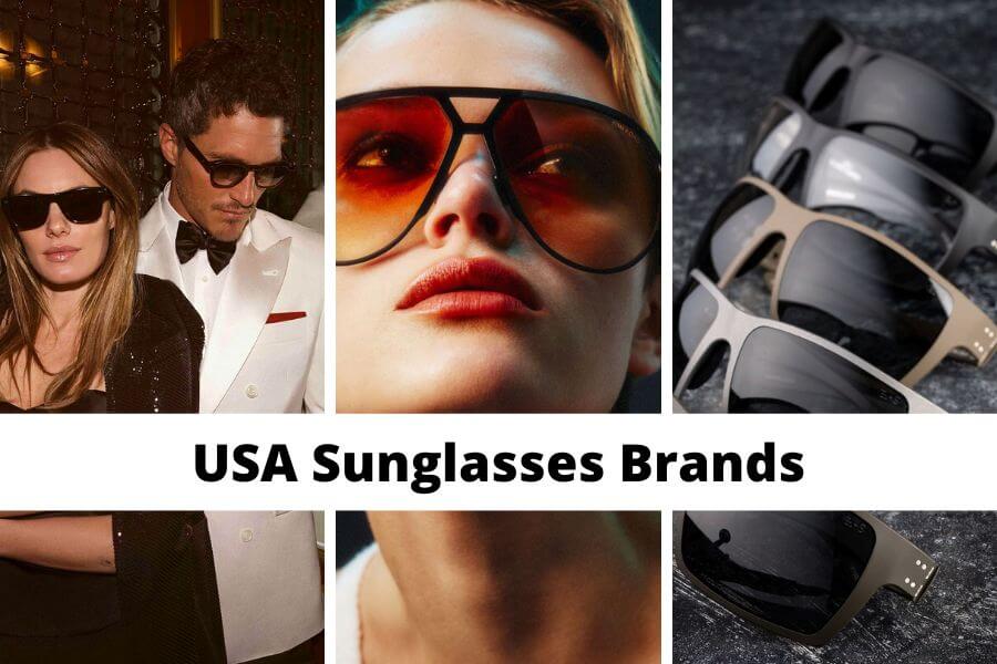 collage of the best USA sunglasses brands