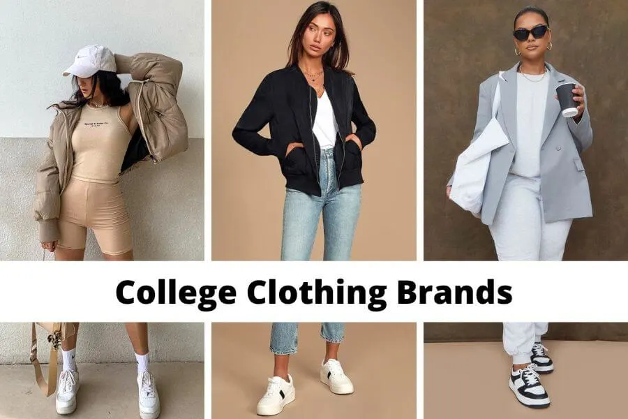 collage of the best college clothing brands