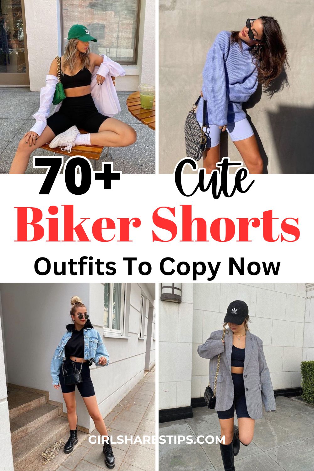 biker shorts outfit ideas collage