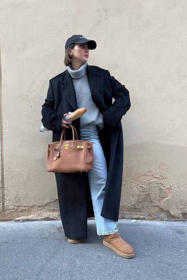 Casual Weekend Birkin Mom Aesthetic Outfit with Brown Bag