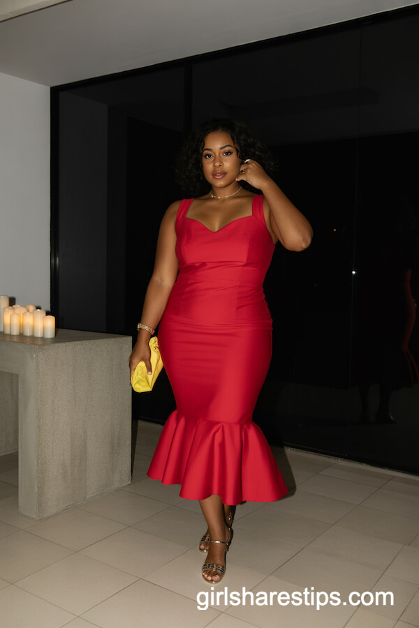 Red Ruffle Mermaid Dress