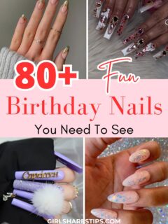 birthday nails collage