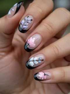 black French tip nails