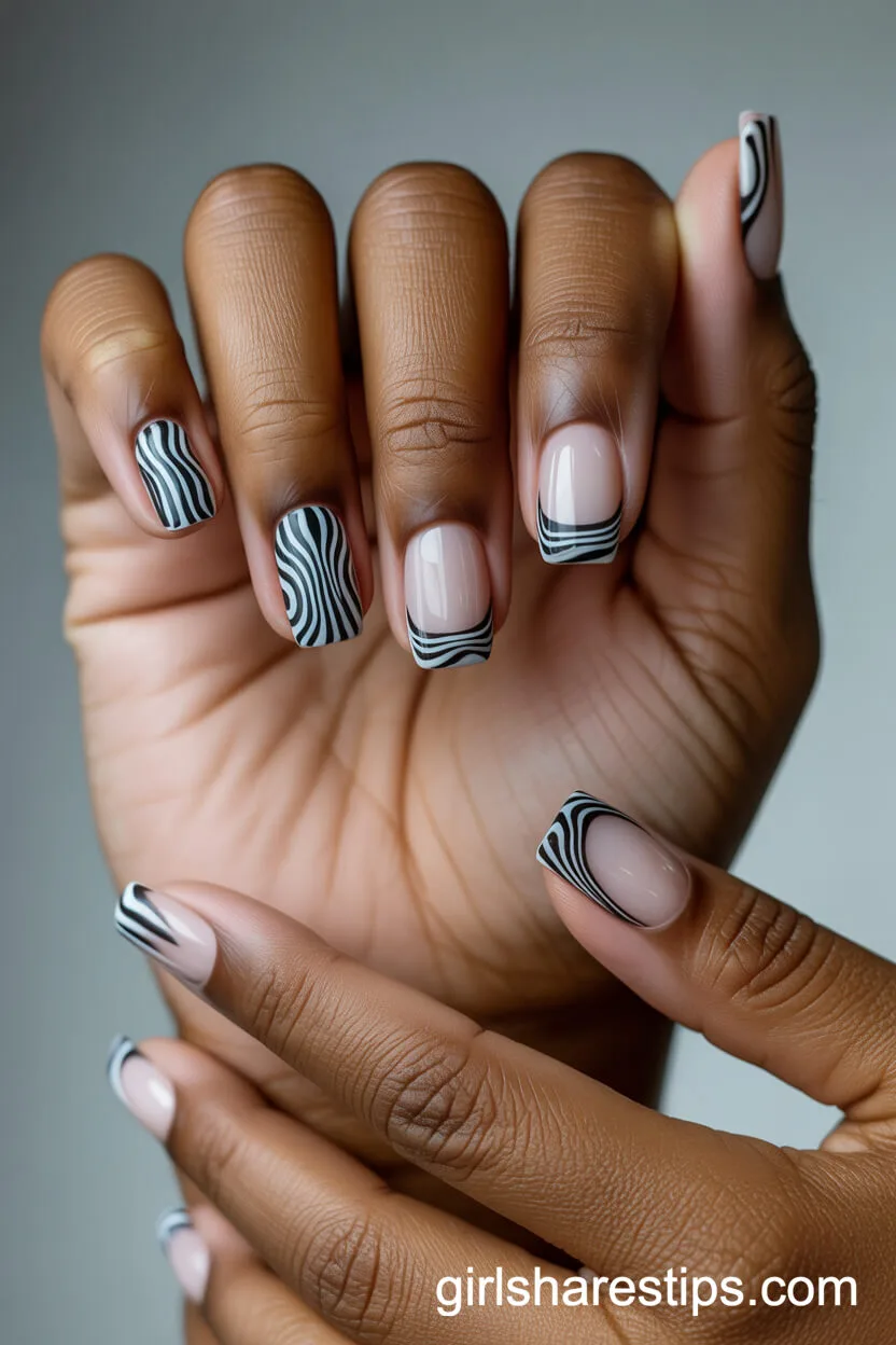 Optical Illusion Art on Medium Square Nails