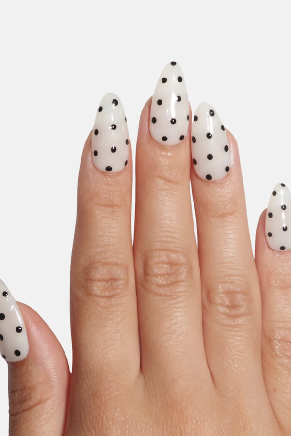 Minimalist White Polka Dot Nails