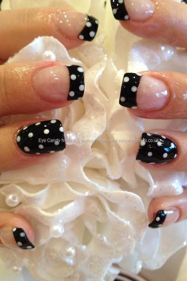 Classic Polka Dot French Tip Nails