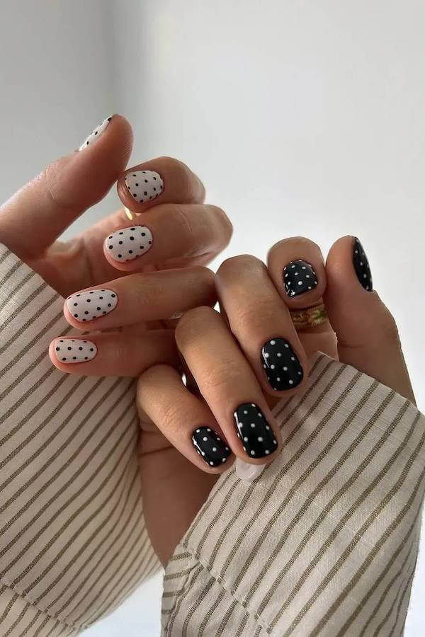 Mix and Match Polka Dot Nails