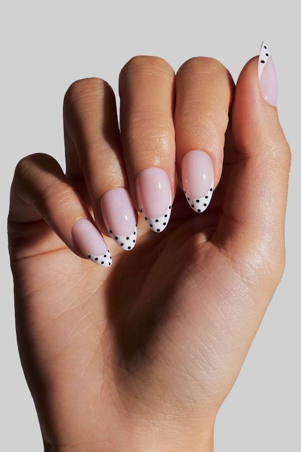 Chic Minimalist Polka Dot French Tips