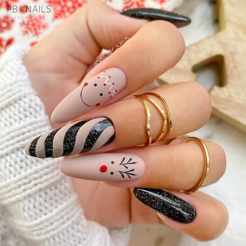 black christmas nail ideas