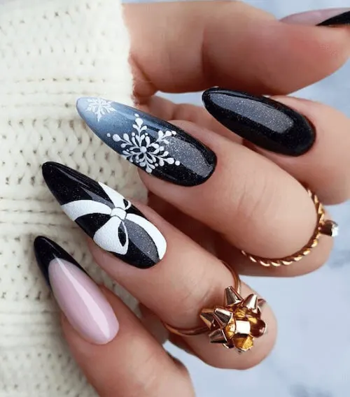 black christmas nail ideas