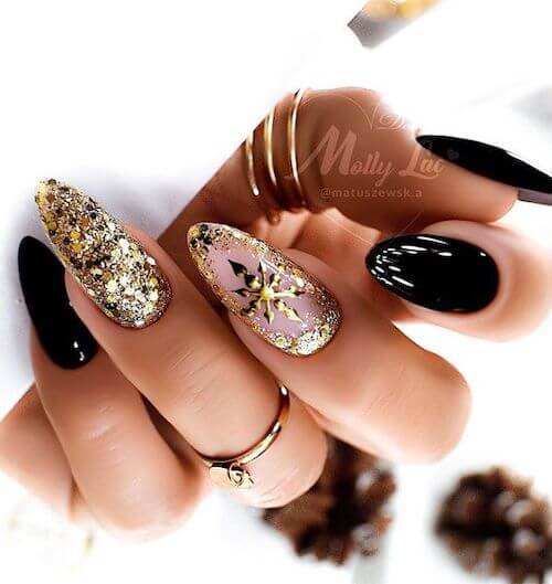 black christmas nail ideas