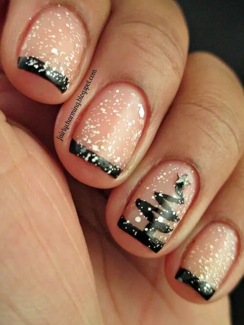 black christmas nail ideas