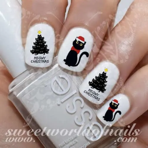 black christmas nail ideas