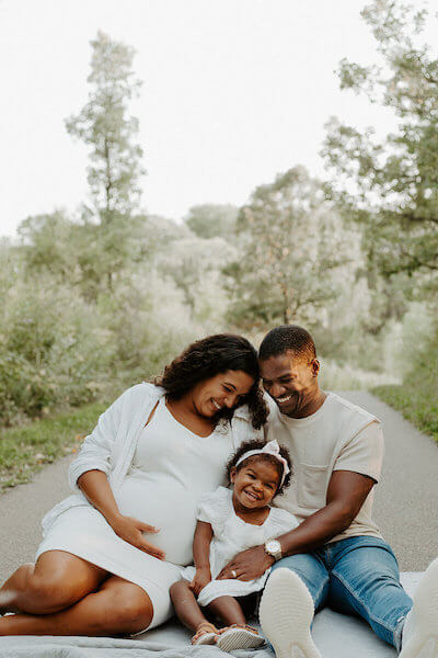 black couple maternity photoshoot ideas family members