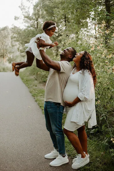 black couple maternity photoshoot ideas family members