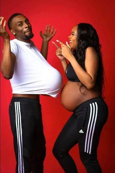 black couple maternity photoshoot ideas funny
