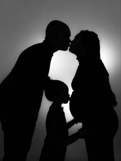 black couple maternity photoshoot ideas family members