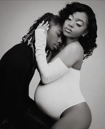 black couple maternity portraits