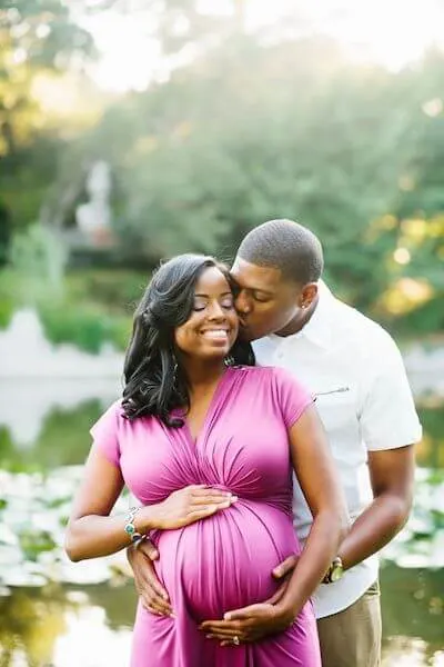 black couple outdoor maternity shoots