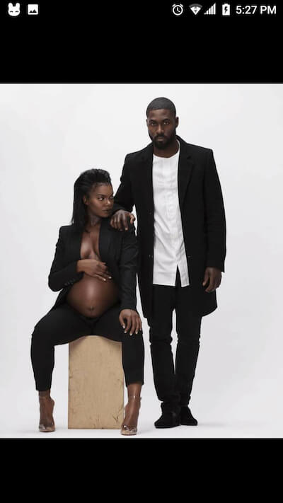 stylish black couple maternity pictures