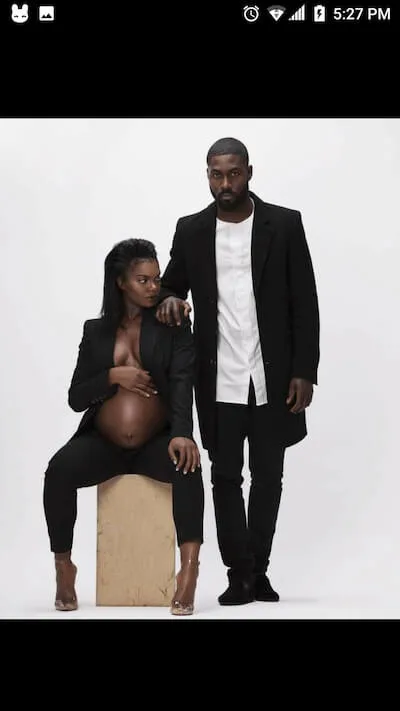 stylish black couple maternity pictures