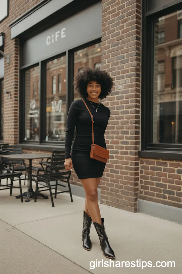 Little Black Dress and Cowboy Boots