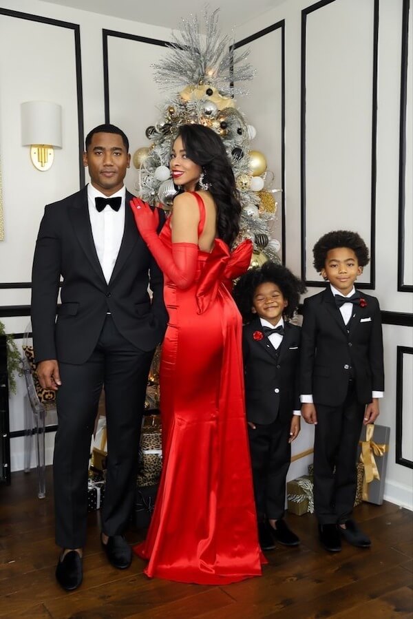 Black Tie Christmas Family Portrait