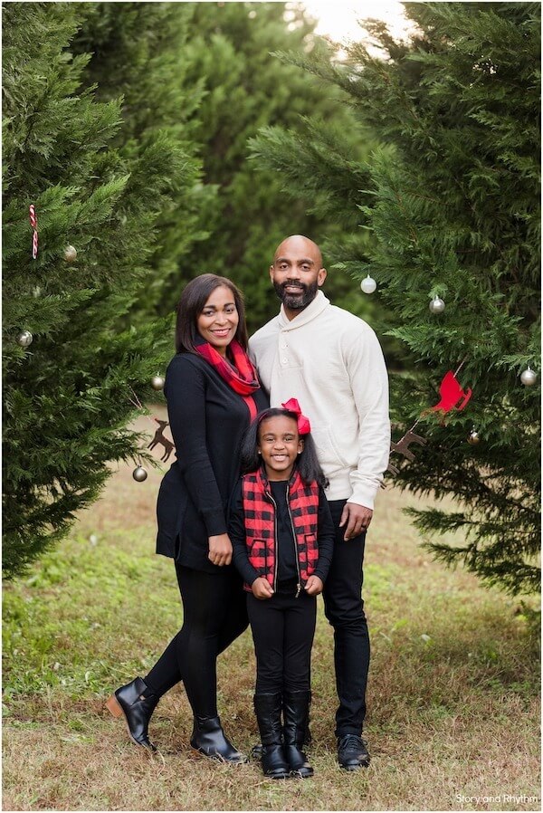 Outdoor Christmas Tree Farm Family Photo