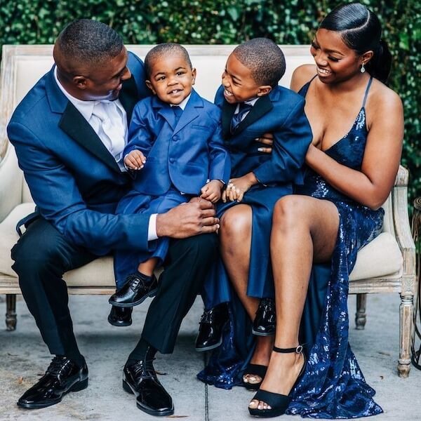 Navy Blue Coordinated Family Christmas Photo