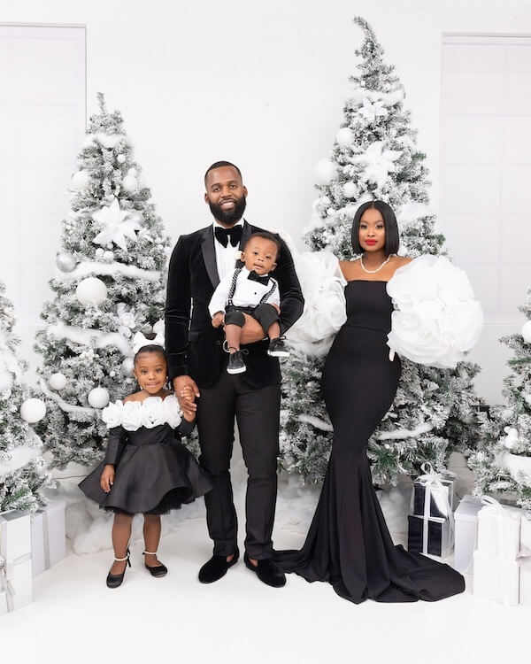 Black and White Glam Christmas Portraits