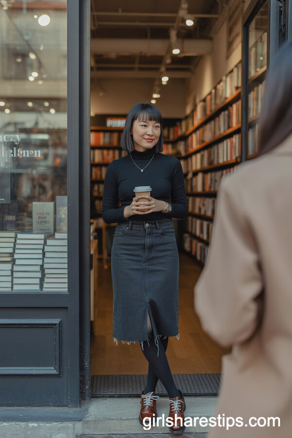 Intellectual Charm: Black Turtleneck and Brogues