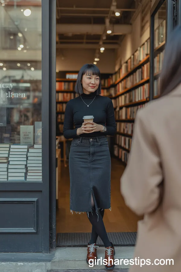 Intellectual Charm: Black Turtleneck and Brogues