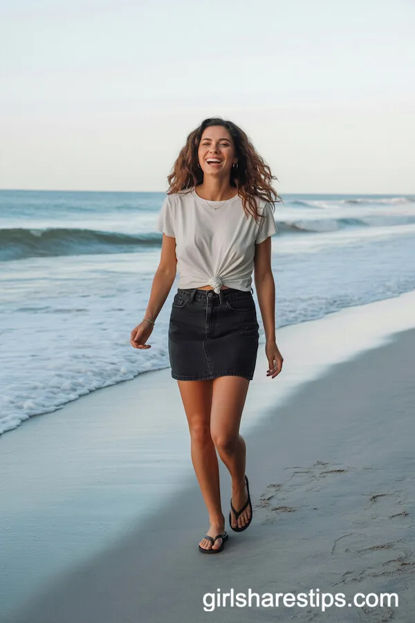 Beach Day Style: Knotted Tee and Flip-Flops