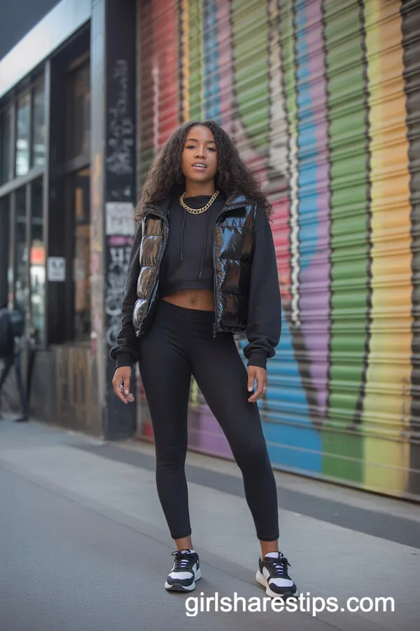 Urban Youth Look: Puffer Vest and Leggings