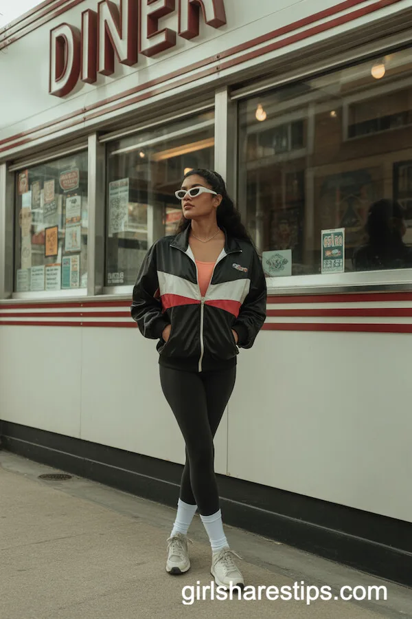 80s Track Jacket and Leggings for Modern Nostalgia