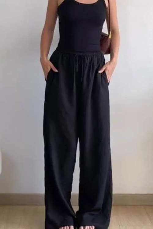 black linen pants outfit