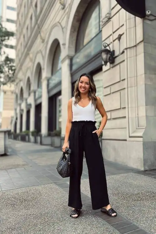 black linen pants outfit