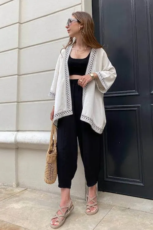 black linen pants outfit