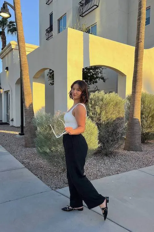 black linen pants outfit