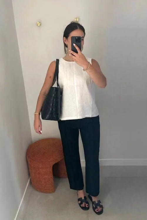 black linen pants outfit