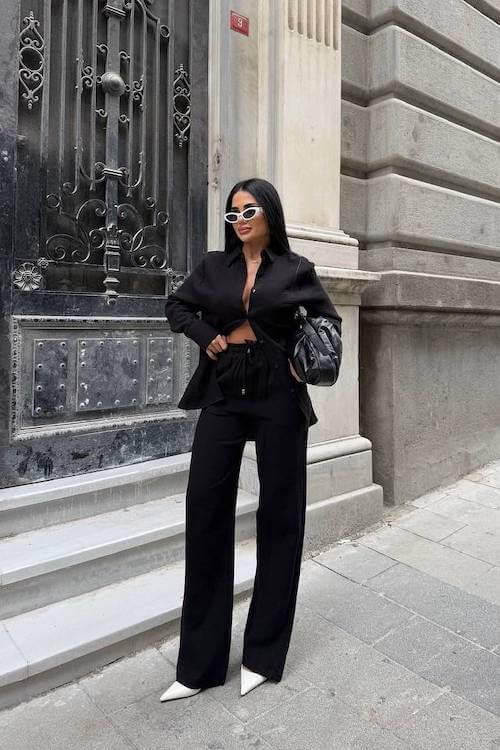 black linen pants outfit