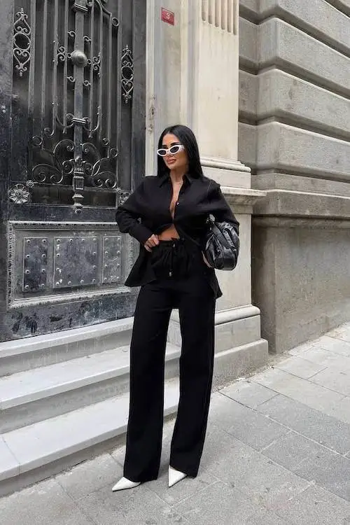 black linen pants outfit