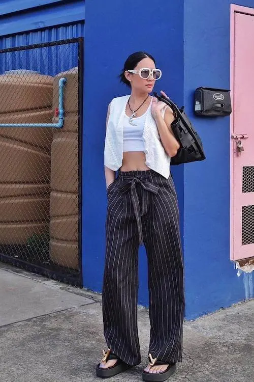 black linen pants outfit
