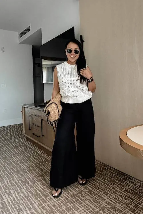 black linen pants outfit