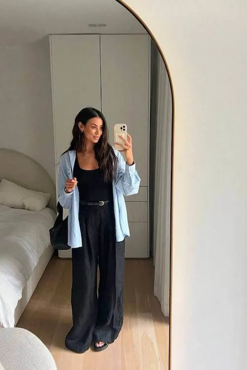 black linen pants outfit