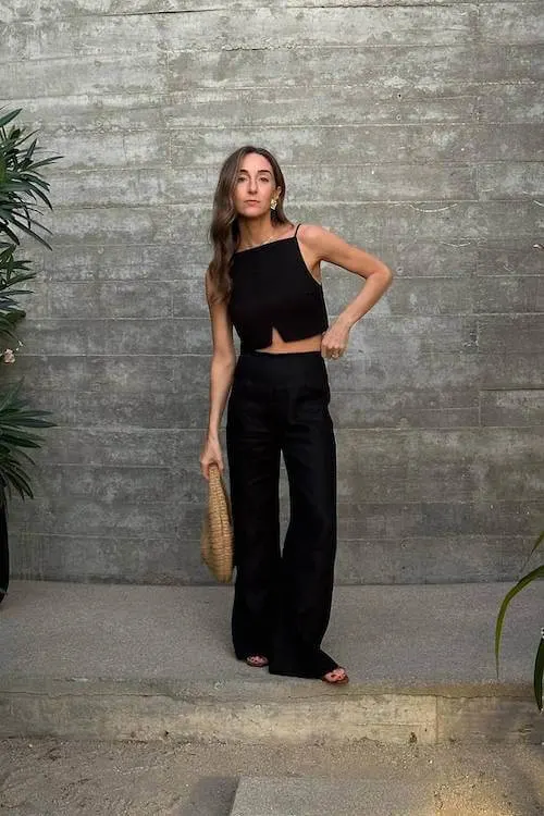black linen pants outfit